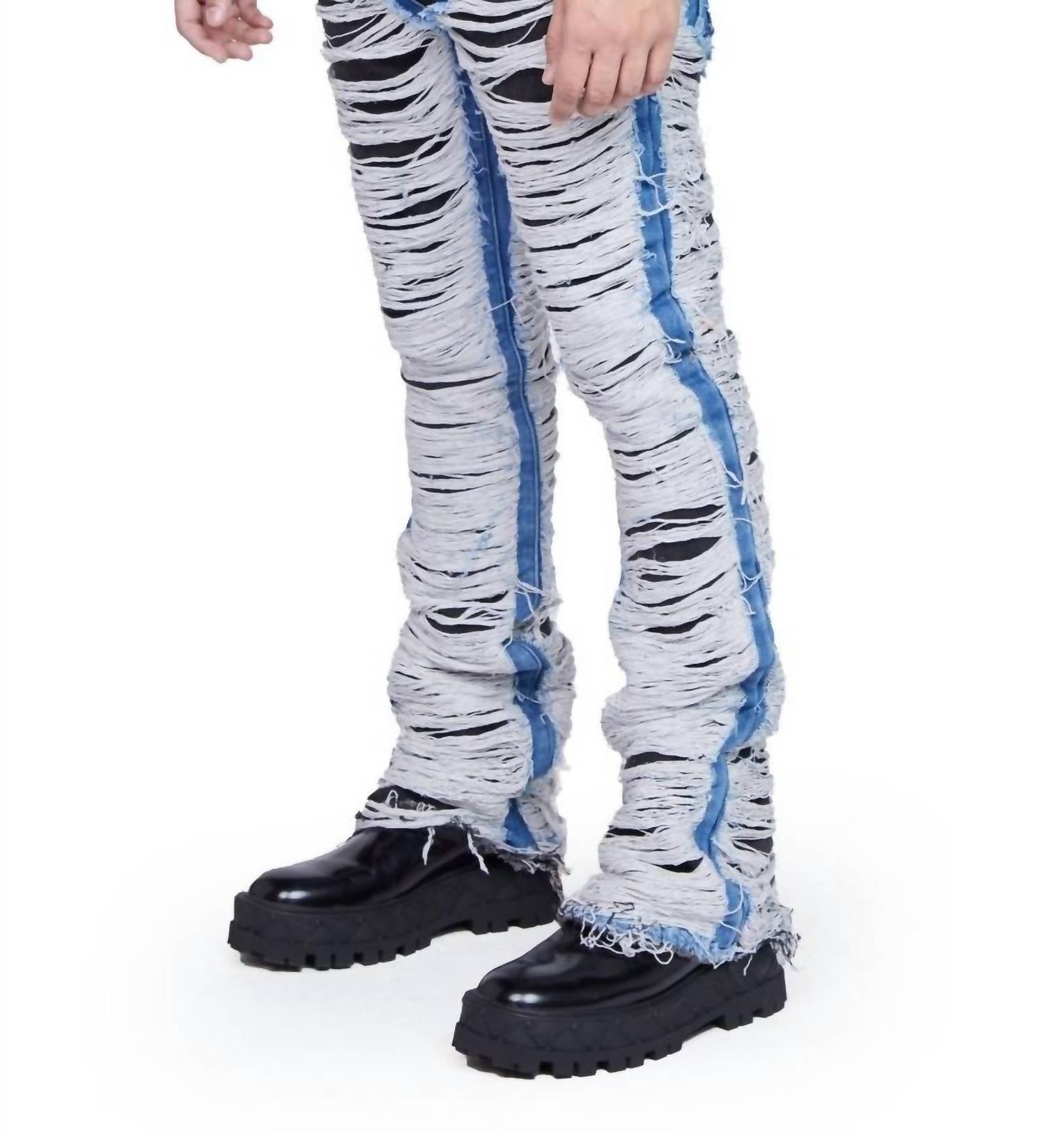 Valabasas - Men's Ravaged Stacked Flare Jean