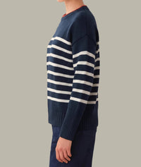 525 America - Hazel Striped Crew Neck Pullover