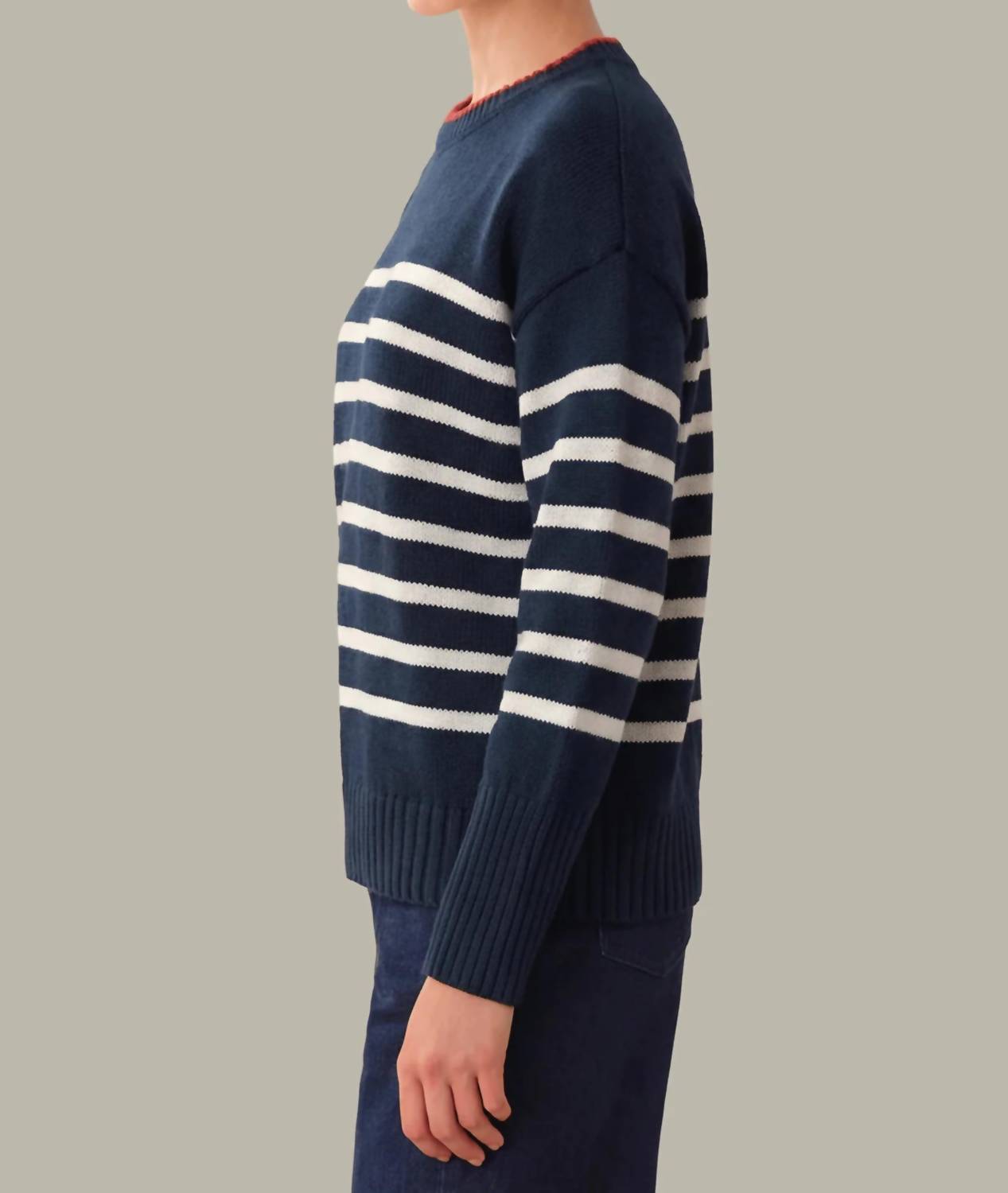 525 America - Hazel Striped Crew Neck Pullover