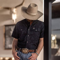 Ferrell Carson Short Sleeve Snap Shirt in black - men's shirt - view 5