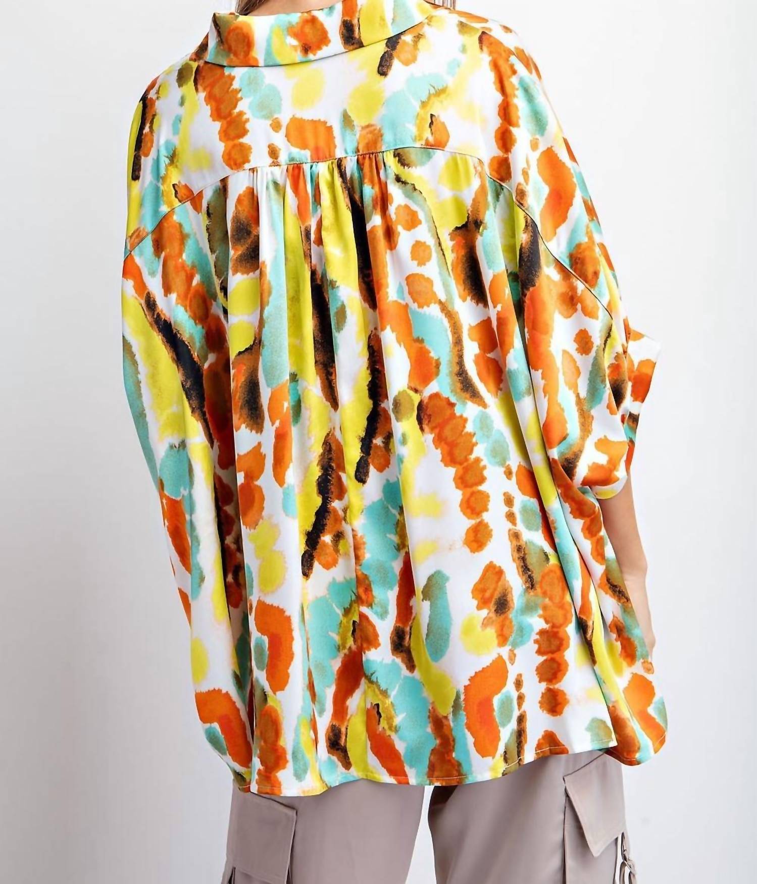 Ee:Some - Tie Dye Button Down Blouse