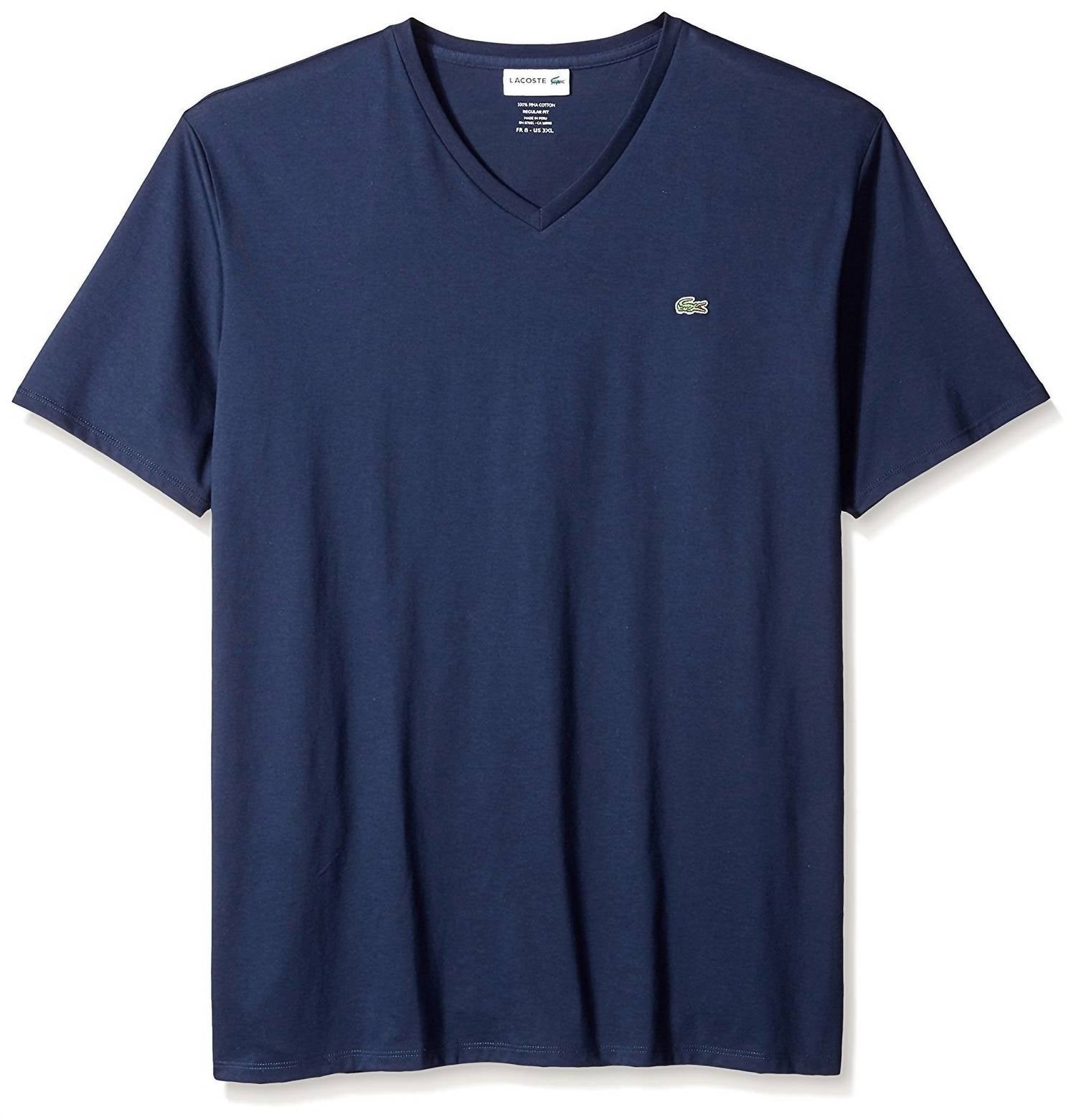 Lacoste - Short Sleeve V-neck Pima Jersey T-shirt