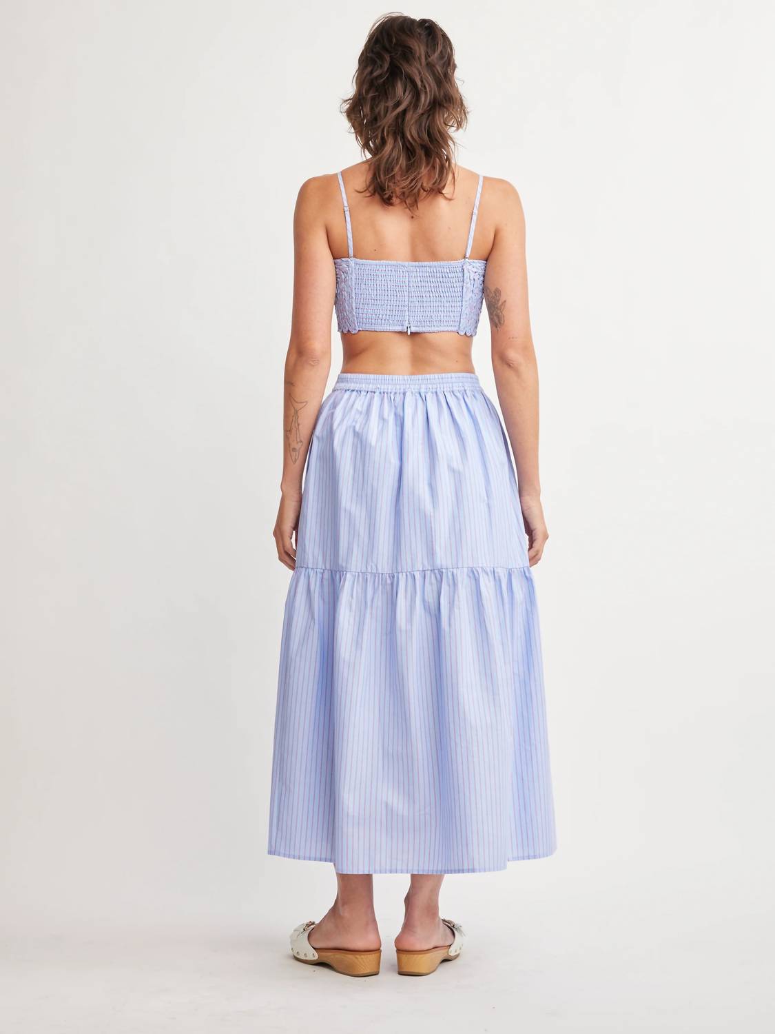 Self Contrast - Rain Front Slit Midi Skirt