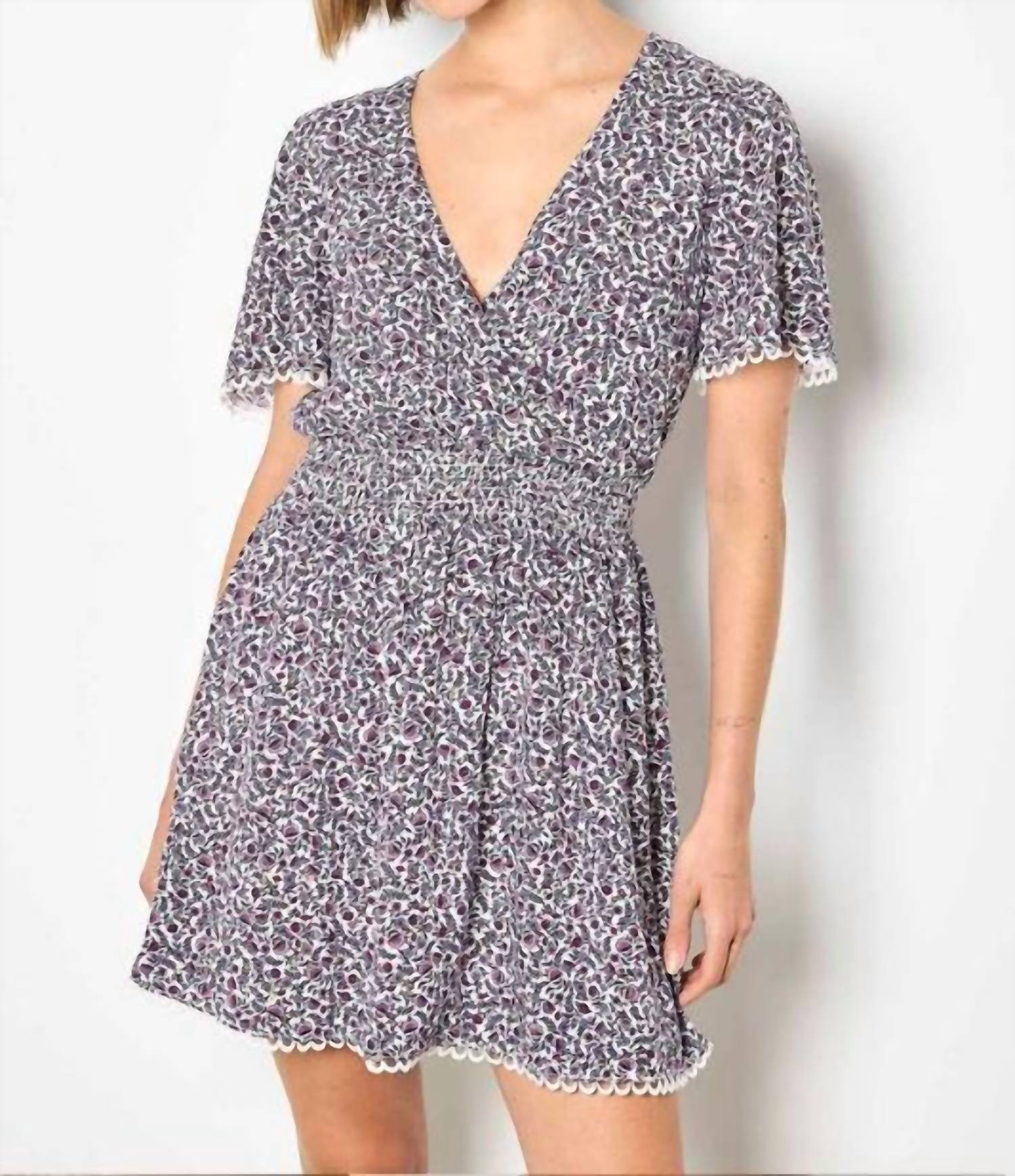 APRICOT Ditsy Print Dress in purple - women's dress