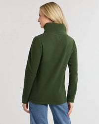 Dudley Stephens Greenpoint Turtleneck Tunic in spruce - women's shirt - detail view