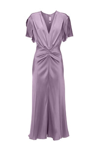 Victoria Beckham - Gathered V Neck Midi Dress