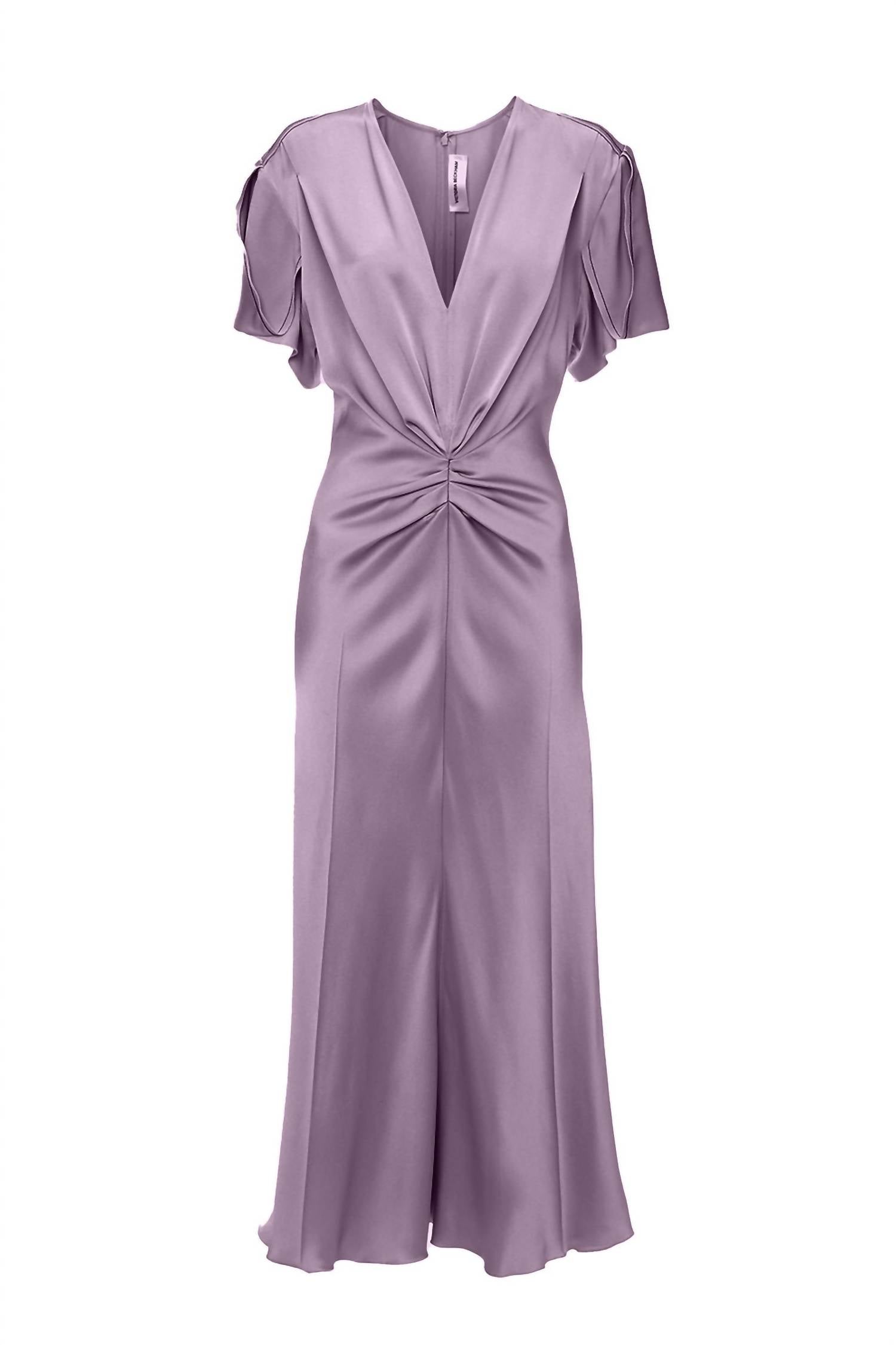 Victoria Beckham - Gathered V Neck Midi Dress