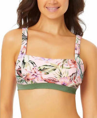 California Waves - Juniors Contrast-band Bralette Bikini Top