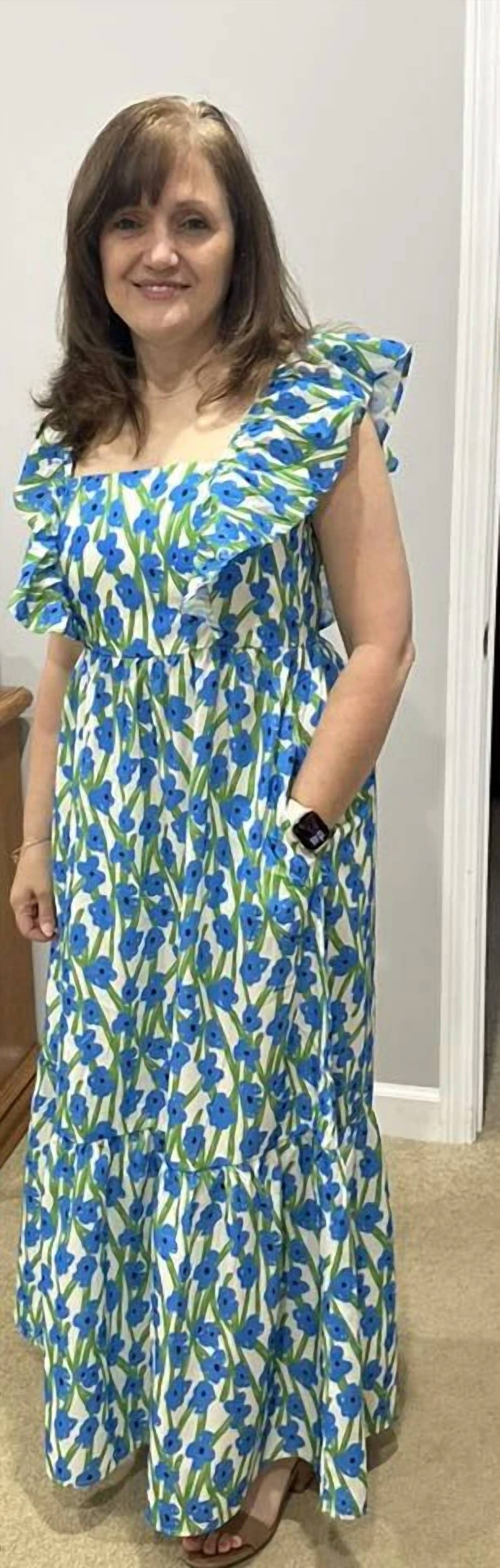 Dear Lover - Coastal Bloom Ruffle Strap Maxi Dress