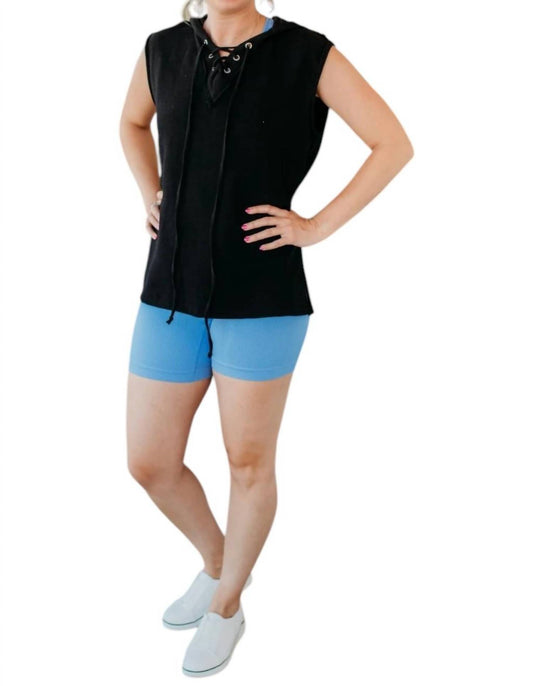 White Birch - Sleeveless Lace-up Hoodie