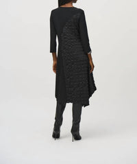 Joseph Ribkoff - Textured Asymmetrical Handkerchief Midi Dress