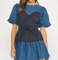 Strut & Bolt - Pin-tuck Detail Poplin Mini Dress
