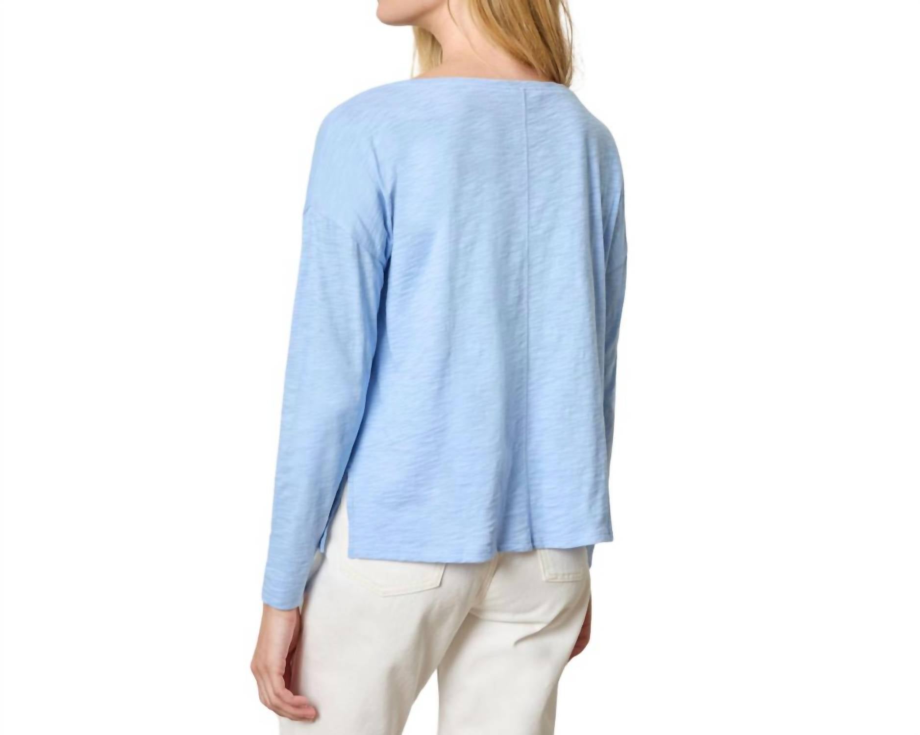 Lilla P - Drop Shoulder Boatneck Long Sleeve Top