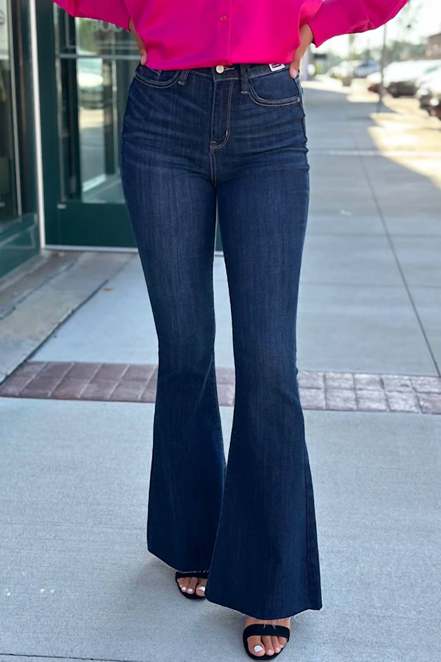 Judy Blue - Women's Carleigh Raw Hem Flare Jeans
