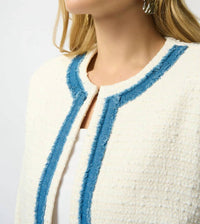 Joseph Ribkoff - Denim Trim Textured Bouclé Jacket