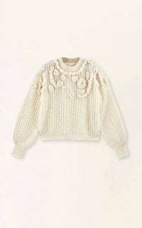 Mirth Moritz Embroidered Pullover Sweater in alabaster 1 - women's sweater - view 7