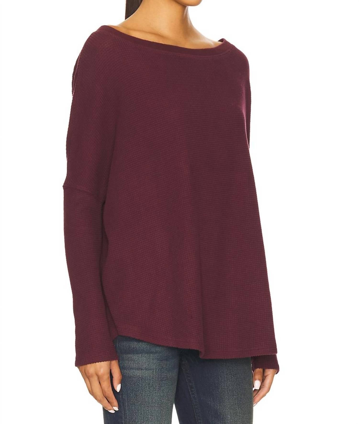 Free People - Latte Blues Solid Thermal Top