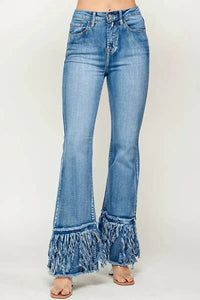 I&M Jeans - High Rise Frayed Flare Jeans