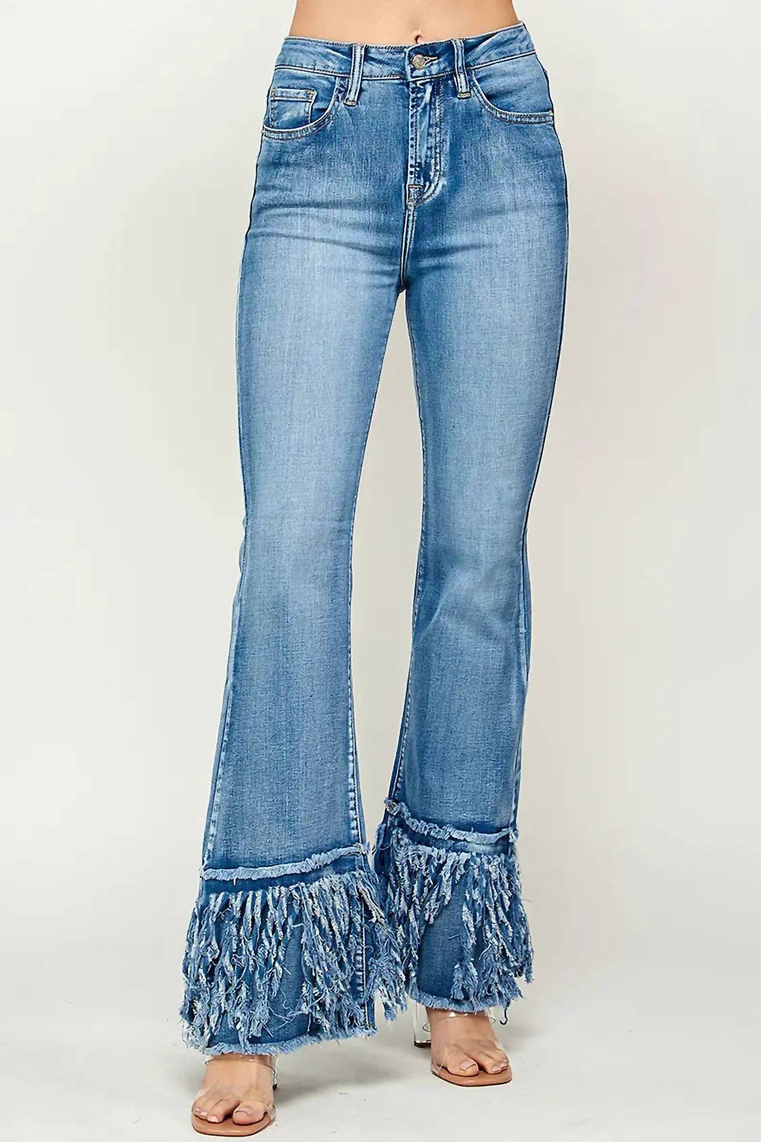 I&M Jeans - High Rise Frayed Flare Jeans