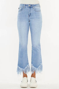 Kancan - Women's High Rise Crop Bootcut Denim Pants