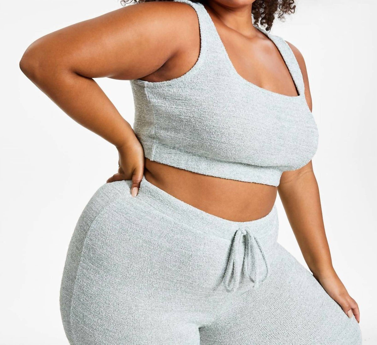 Jenni By Jennifer Moore - Fuzzy Knit Crop Top