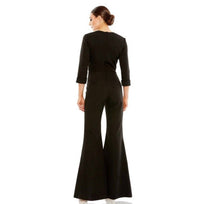 Mac Duggal - Long Sleeve Bowdetail Wide Leg Jumpsuit