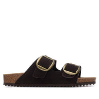 Xti Women's Double Strap Buckle Sandals in brown - women's sandal - detail view