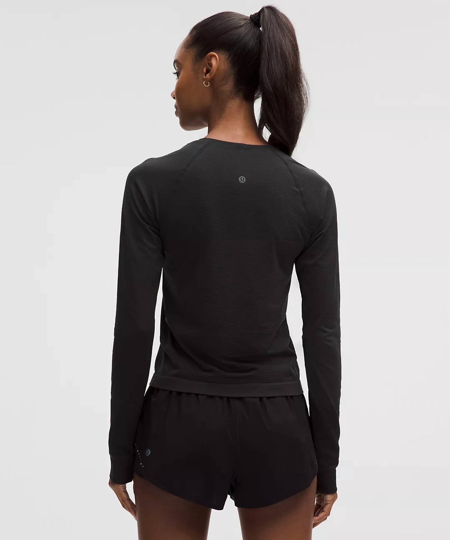 lululemon Swiftly Tech Long Sleeve 2.0 Race Length Top in black - women's long sleeve top - alternate view