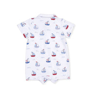 Angel Dear - Kids Bubbly Sailboats Bamboo Polo Shortie