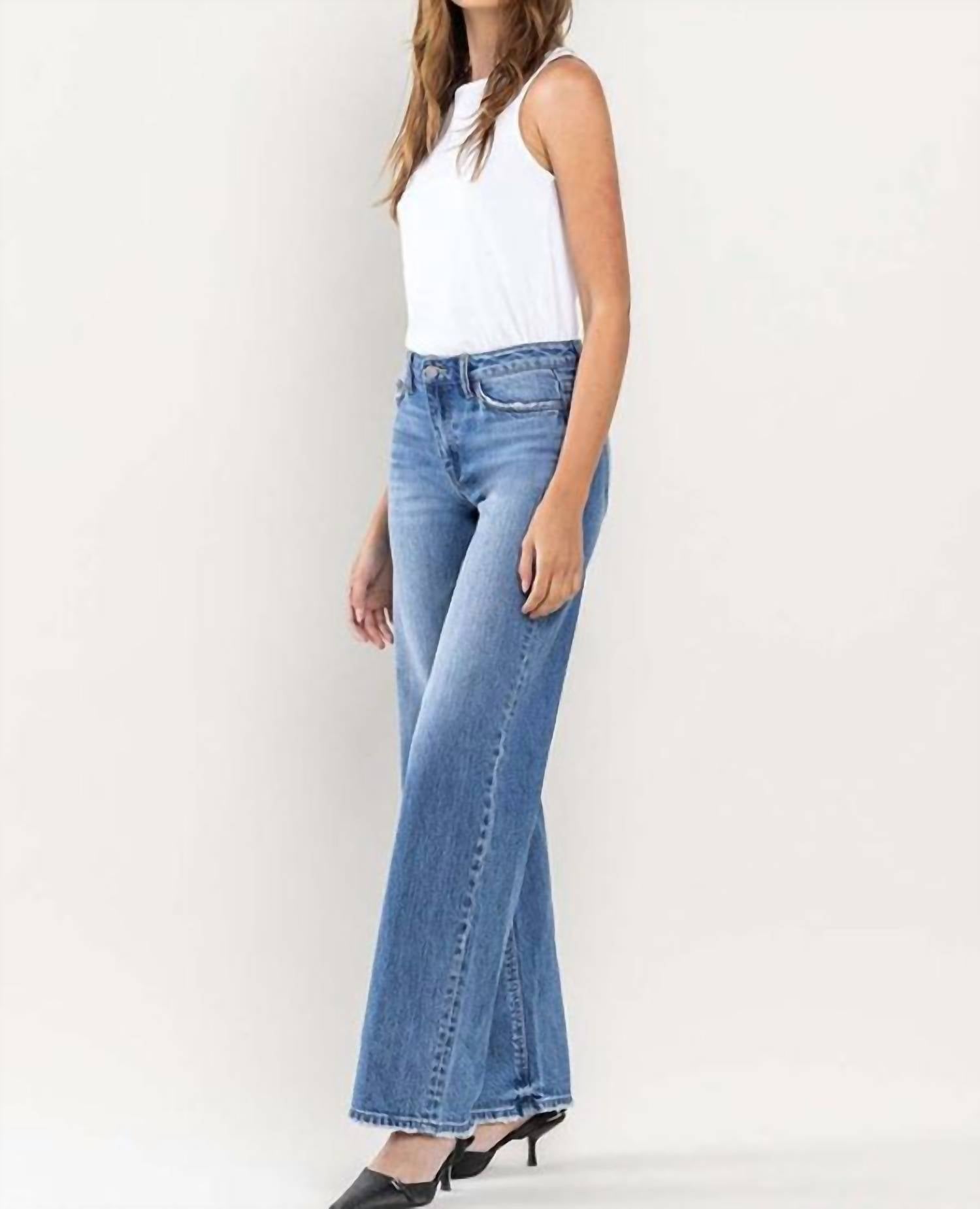 Vervet By Flying Monkey - Arabella High Rise Wide Leg Jeans
