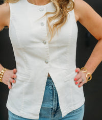 STEVE MADDEN Wesley Top in white 1 - women's blouse - detail view