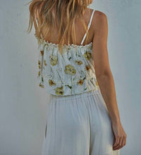By Together - Floral Print Eyelet Crop Top