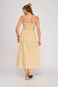 Allie Rose - Floral Embroidered Gingham Midi Dress