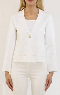 Metric Knits - Shorter Length Blazer With Patch Pockets