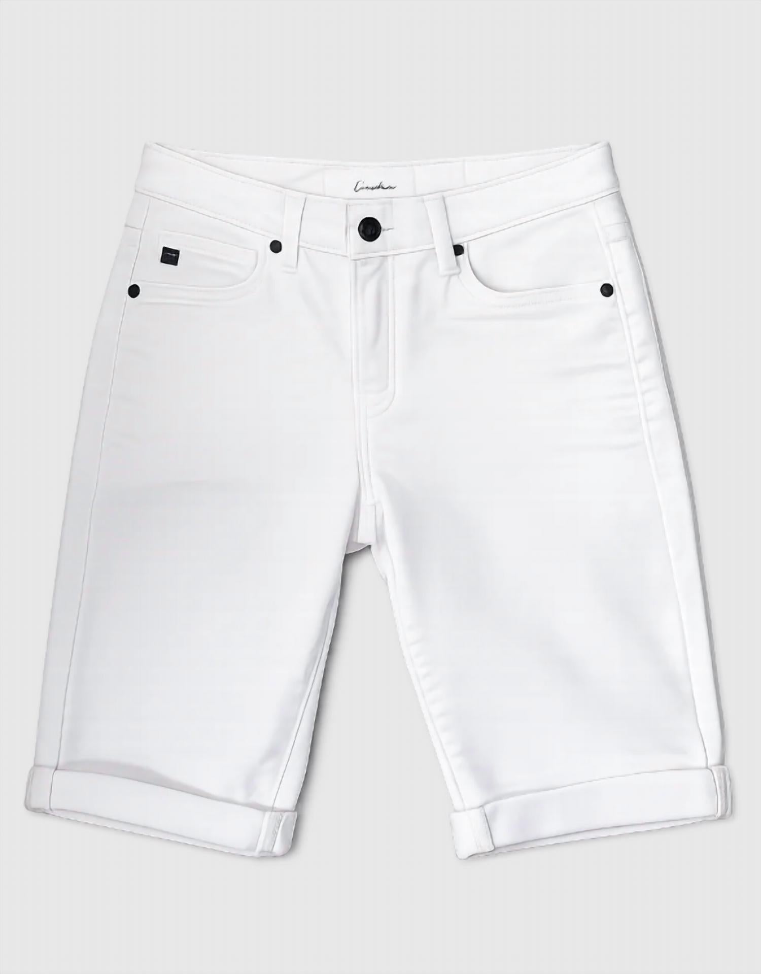 Kancan - Women's Mid Rise Cuffed Bermuda Short