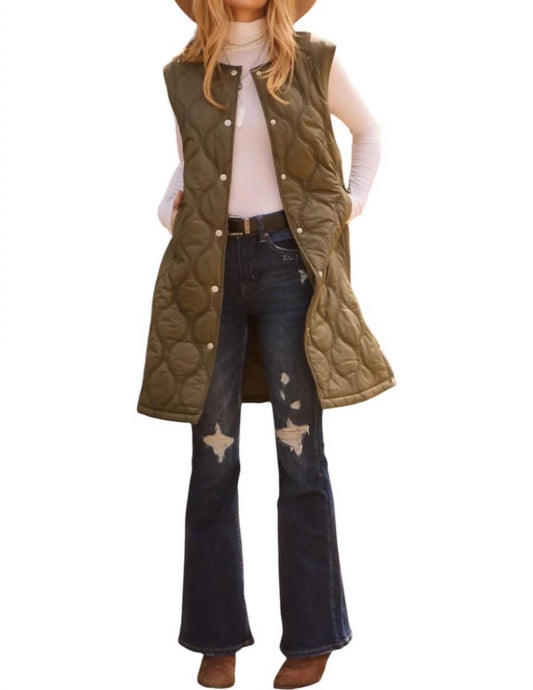 Oddi - Quilted Vest Jacket - PLUS