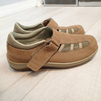 Orthofeet Women's Sarasota Comfort Walking Shoes in beach tan - women's sneaker - detail view