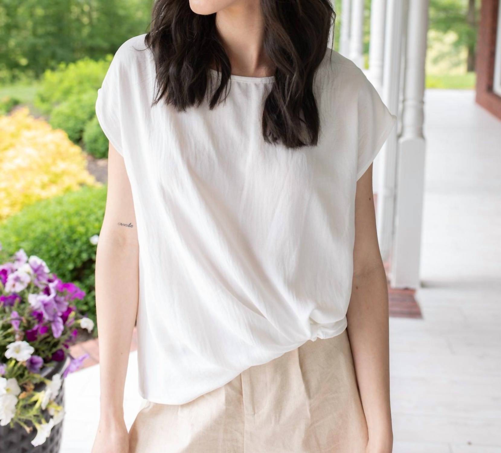 Gilli - Crisp Knot Short Sleeve Blouse