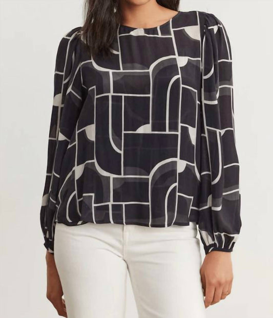 Velvet By Graham & Spencer - Desta Bauhaus Print Blouse