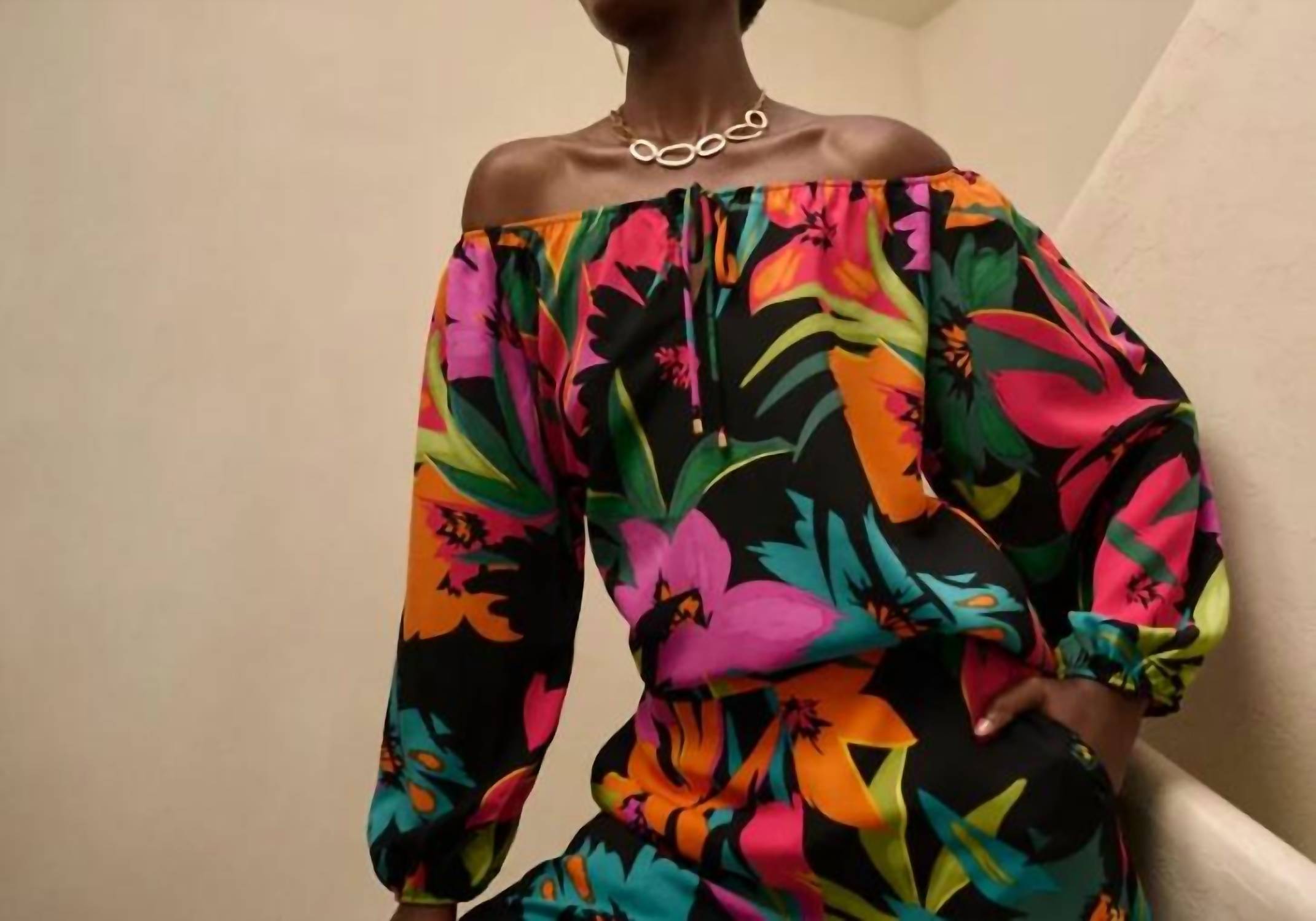 Joseph Ribkoff - Off Shoulder Tie Blouse