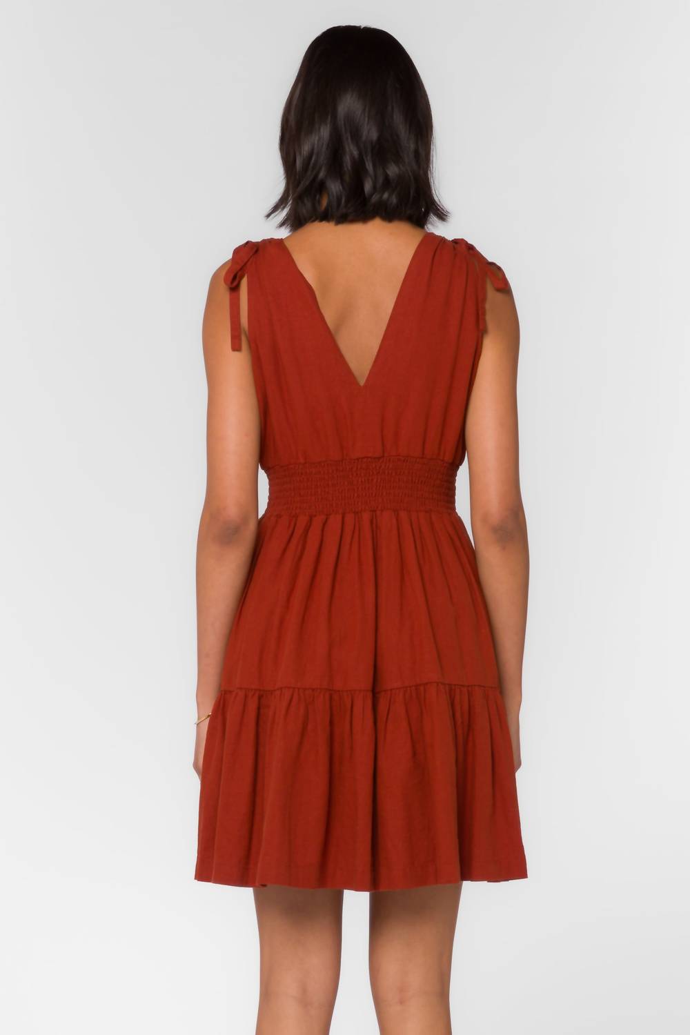 Velvet Heart - Charla V-neck Tiered Mini Dress