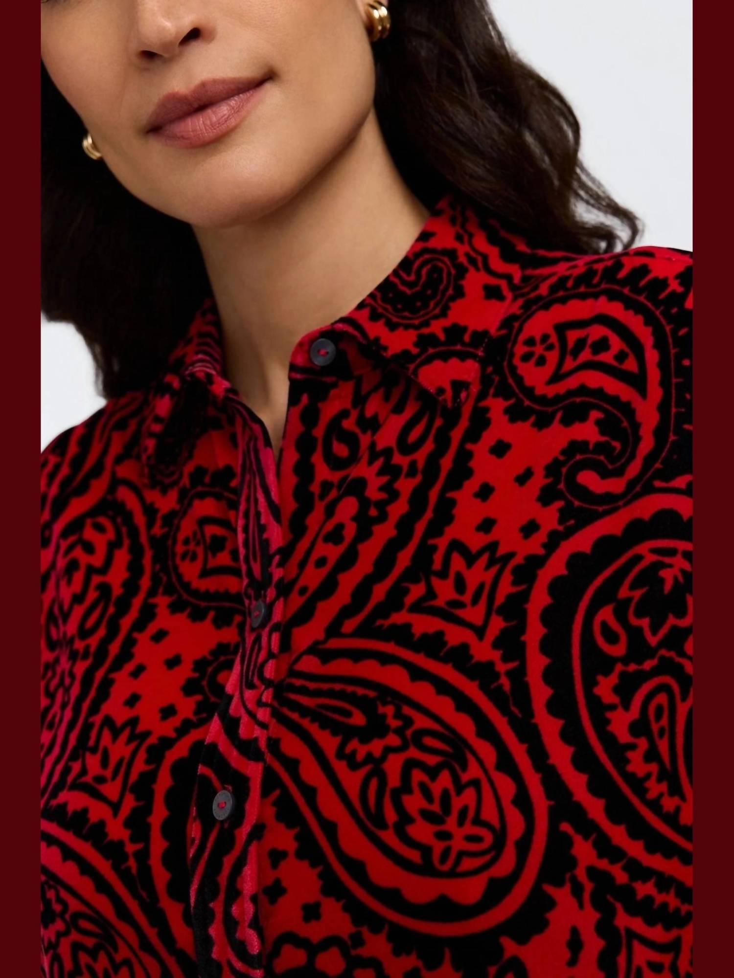 Foxcroft - Meghan Velvet Paisley Shirt