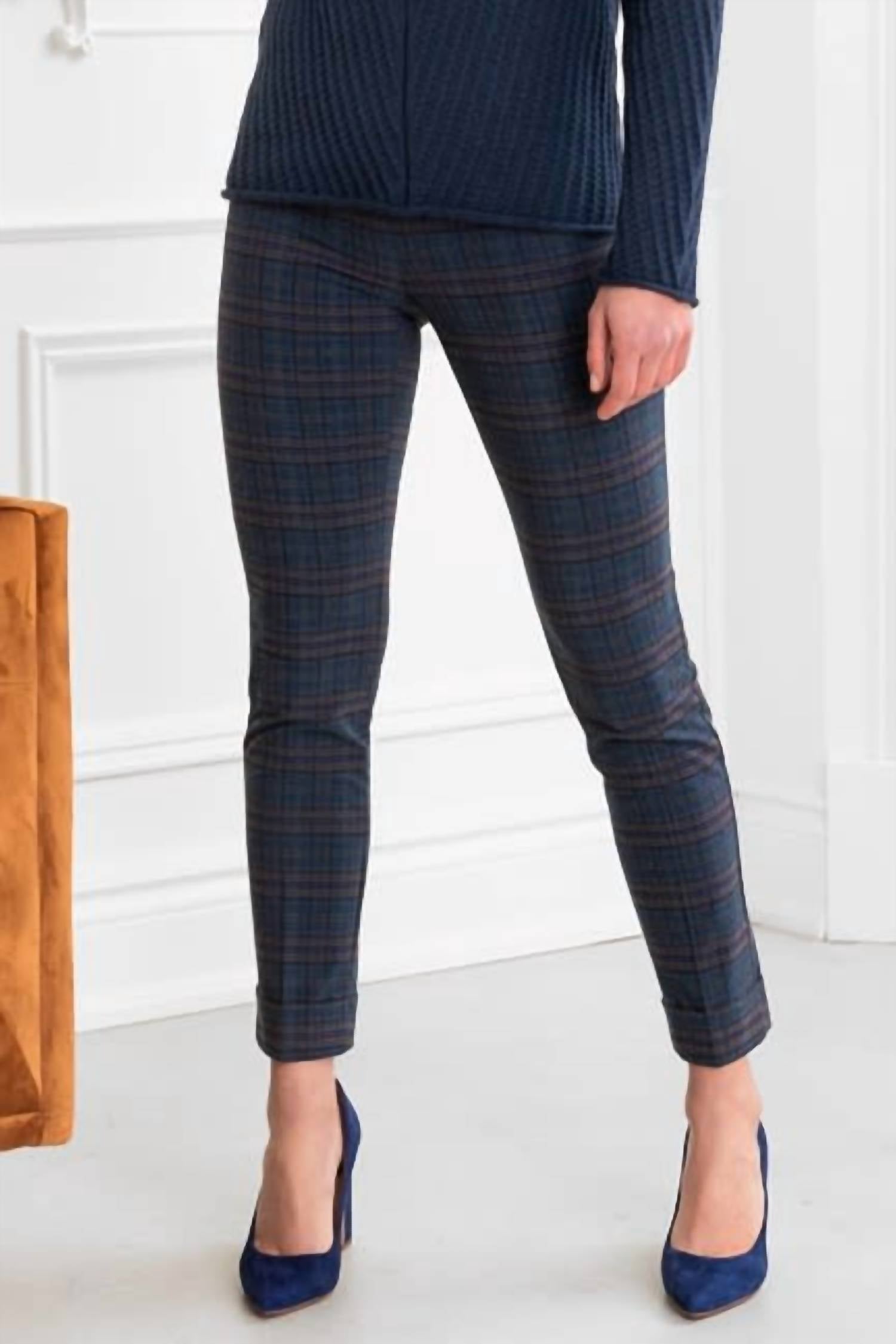 Lisette - Aubrey Plaid 28" Ankle Pant w/ cuffs
