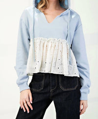 Ee:Some - Lace Hem Hoodie