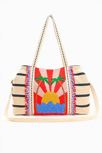 AMERICA & BEYOND Women's Tropic Like It's Hot Tote Bag in beige - women's bag