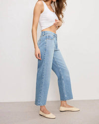 GOOD AMERICAN Good 90s Crop Relaxed Jeans in indigo 964 - women's jeans - alternate view