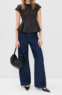 Ganni - Cotton Peter Pan Collar Shirt