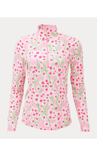Lilly Pulitzer Justine Half Zip Pullover Sweatshirt in conch shell pink lil sunny daisies - women's top - view 6