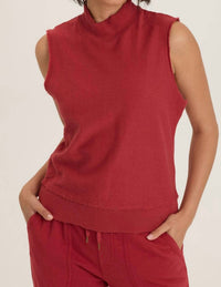 Wearables - Corundum Isolde Mock Neck Crepe Knit Tank Top