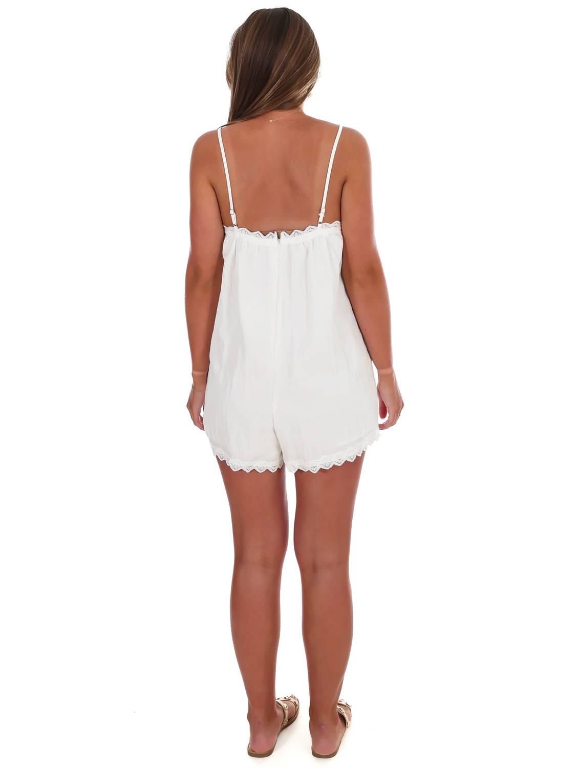 Le Lis - Women's A Thousand Miles Lace Trim Romper